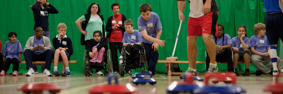 Children wheelchair curling