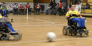 Playing Power chair football